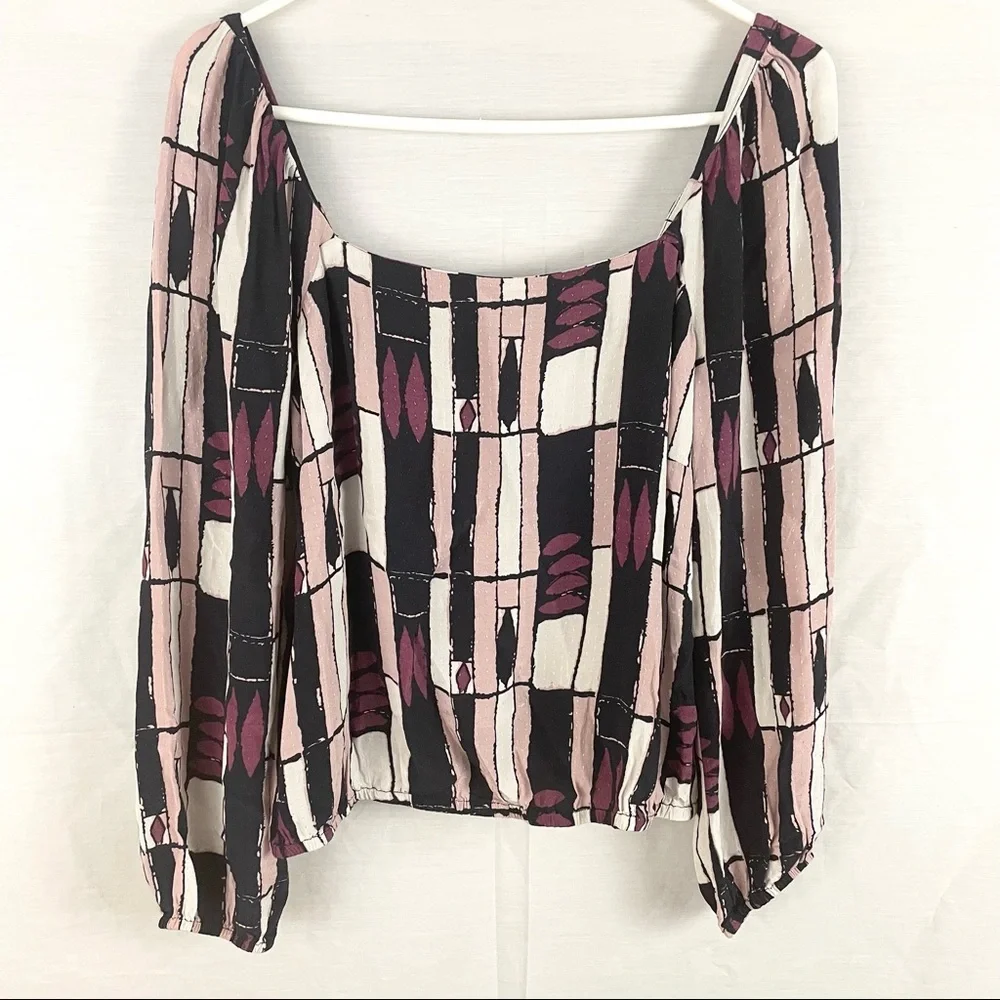 Anthropologie The Odells abstract print elastic waist women’s Size Small